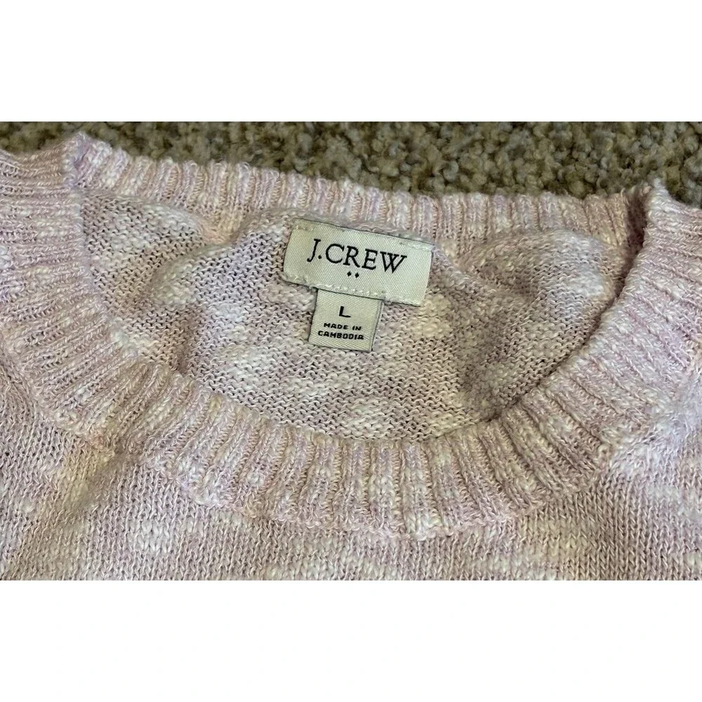 Women's J.Crew Pink Cotton Blend Knit Sweater, Size Large